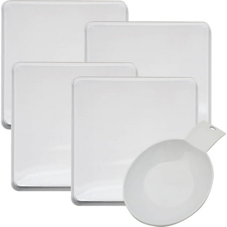Range Kleen 5-Pack Square White Burner Cover, White Spoon Rest