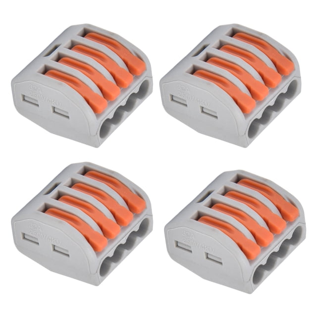 Conector de cable de empalme, 25 piezas, conector de cable de cableado rápido con palanca de 4 vías, conectores de cable con palanca de 4 vías, multifuncional