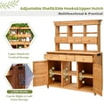 thumbnail image 3 of [Assembly Video Provided] 65.7'' H Tall Garden Potting Bench Table with Hutch,Patio Storage Workstation with 3 Shelves,6 Drawers,2 Bottom Cabinets&Side Hooks f, 3 of 6
