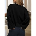 thumbnail image 5 of Women'S Fall Fashion: Front-Open Long-Sleeved Knitted Cardigan Sweater Black XL, 5 of 6