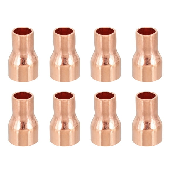 Copper Reducers 99.9% Pure Copper Reducing Coupling Pressure Fitting Pipe Tube Connector Adapter 1/2 to 5/16 Inch 8