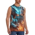 thumbnail image 2 of Yiaed Blue Dragon And White Tiger Print Men's Singlet Vests Summer Running Muscle Tank Tops Gym Undershirt Round Neck Sleeveless for man, 2 of 5