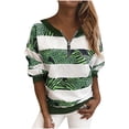 thumbnail image 2 of DPTALR Blouse Décontractée Imprimée à Col Rond Manches Longues avec Fermeture Éclair pour Femmes, 2 of 5