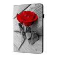 thumbnail image 2 of Tablet Case for Samsung Galaxy Tab A9 Lightweight PU Leather/TPU Folio Case with Card Slots/View Stand - Protective Cute Cover,Red Flower, 2 of 9