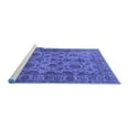thumbnail image 2 of Ahgly Company Machine Washable Indoor Round Oriental Blue Industrial Area Rugs, 3' Round, 2 of 4