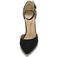 thumbnail image 3 of Dream Pairs Women Fashion Ankle Strap Pump Shoes High Chunky Heel Pump Shoes Pointed Toe Dress Shoes For Women COCO BLACK/SUEDE Size 10, 3 of 3