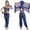 Blue, variant on Girls Belly Dance 2 Piece Set Sparkling Top Skirt Outfit for Stage Performance Party Halloween Carnival Blue 11-12years