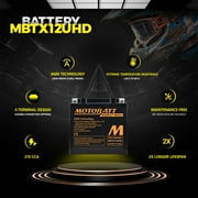 MBTX12UHD Motobatt 12V AGM Battery 200 CCA 14AH