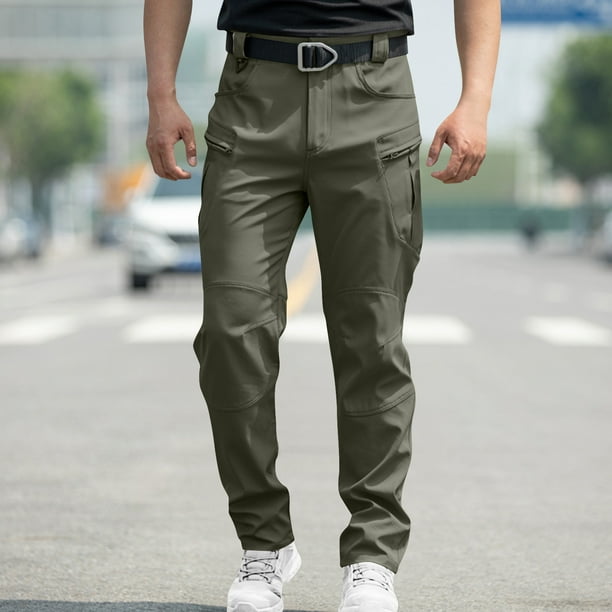 Ceisia Men's Gift Slim Tactical Cargo Pants Abrasion-resistant Multiple Pockets Knee Patch Multi-Color