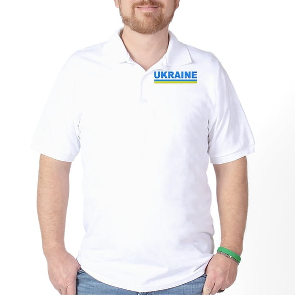 CafePress - Pro Ukraine Pride Ukrainian Flag ?????? Golf Shirt - Golf Shirt, Pique Knit Golf Polo