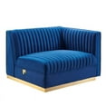 thumbnail image 4 of Modway Sanguine Velvet Modular Sectional Sofa Loveseat in Navy, 4 of 5