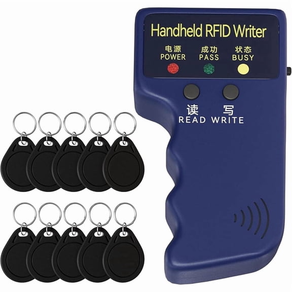 RFID Copier Kit 125kHz Reader Writer Handheld for T5577 EM4305 with 10 T5577 Keychains
