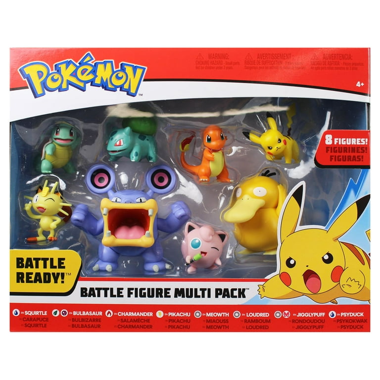 Pokemon Battle Figure Multipack (8-Pack) - 2 Squirtle, 2 Bulbasaur, 2  Charmander, 2 Pikachu #4, 2 Meowth, 2 Jigglypuff, 3 Loudred, and, 3  Psyduck 