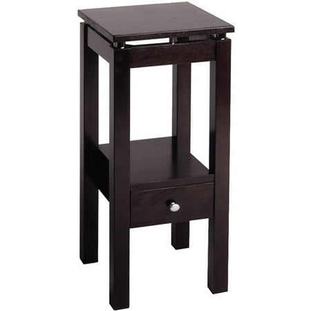 Linea Accent Table with Chrome, Espresso
