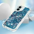 thumbnail image 5 of Case for iPhone 16 Case Glitter Liquid Cute Clear,Sparkle Floating Quicksand Shockproof Protective Bumper Soft TPU Phone Case for iPhone 16 6.1 inch Love Blue YB, 5 of 14