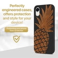 thumbnail image 2 of Wood phone case for iPhone XR compatible protective cell phone cover shockproof slim fit laser engraved Pineapple design Black wood case for Men & Women by CaseYard, 2 of 7