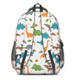 thumbnail image 3 of White Dinosaurs Fossils Plants Pattern Cute School Backpack Bag with Padded Back and Adjustable Shoulder Straps 16.9 X 12.6 X 5.9 Inches, 3 of 5