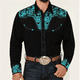 thumbnail image 1 of Camisa vaquera informal de estilo occidental para hombre, camisa vaquera de estilo occidental, informal, para exteriores, calle, uso diario, otoño e invierno, con puños y manga larga, 1 of 6
