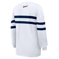thumbnail image 4 of Women's WEAR by Erin Andrews  White Detroit Tigers Oversized Long Sleeve Striped T-Shirt, 4 of 4