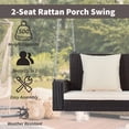 thumbnail image 3 of HQZX Wicker Hanging Porch Swing with Chains and Pillows,for Patios and Garden, Brown, 3 of 8