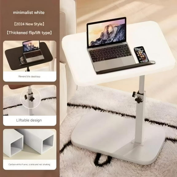Portable adjustable folding table, laptop table, suitable for home office tables, coffee tables and bedside sofas. Strong metal frame, saves space and easy to move. It can be raised and rotated.