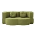 thumbnail image 4 of 2-in-1 Folding Sofa Bed with 2 Pillows, Twin Size Sleeper Sofa, Floor Futon Loveseat Boneless Couch, Compressed Sofa Couch, No Assembly Required,Green, 4 of 10