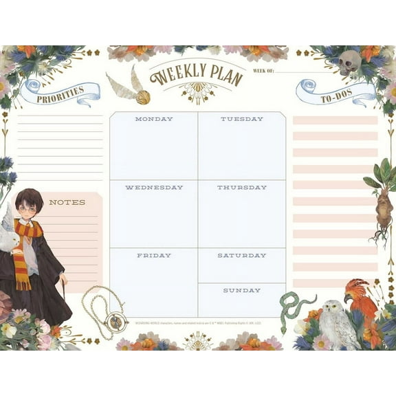 Harry Potter Harry Potter: Floral Fantasy Weekly Planner Notepad, (Paperback)