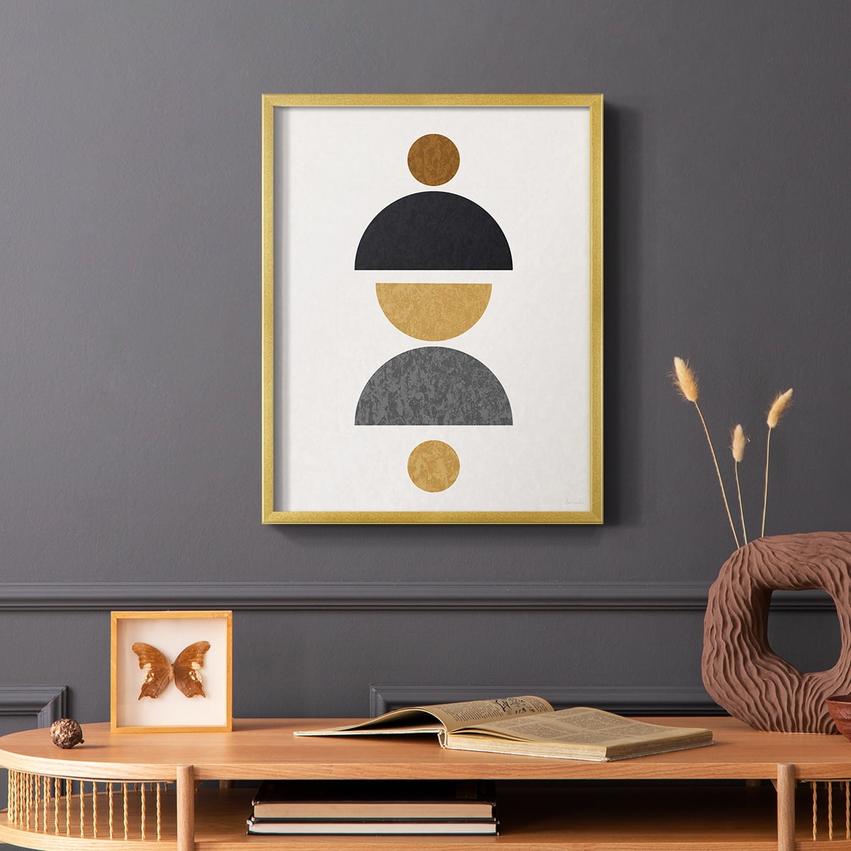 Shapely Center in Gold Solid Wood 11 x 14 Framed Print