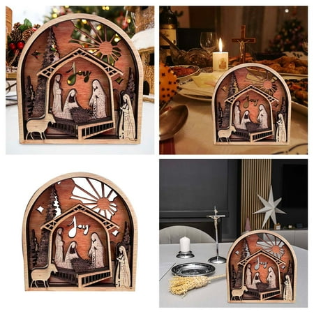 

Christmas Ornament Nativityy Christmas Scene Wooden 3D Christmas Home Wall Decoration Wall Hanging Christmas Xmas Joy Icicle Ornament Snowflake Ornament Mailbox Ornament Postal Ornament Goddaughter