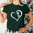 thumbnail image 2 of Virmaxy Women's Valentines Day Short Sleeve Shirt Girls Short Sleeve WorkOut Blouse Tops Valentine's Day Gift Shirt Dogs Paw Heart Print T-Shirt Tops Dark Blue L, 2 of 6