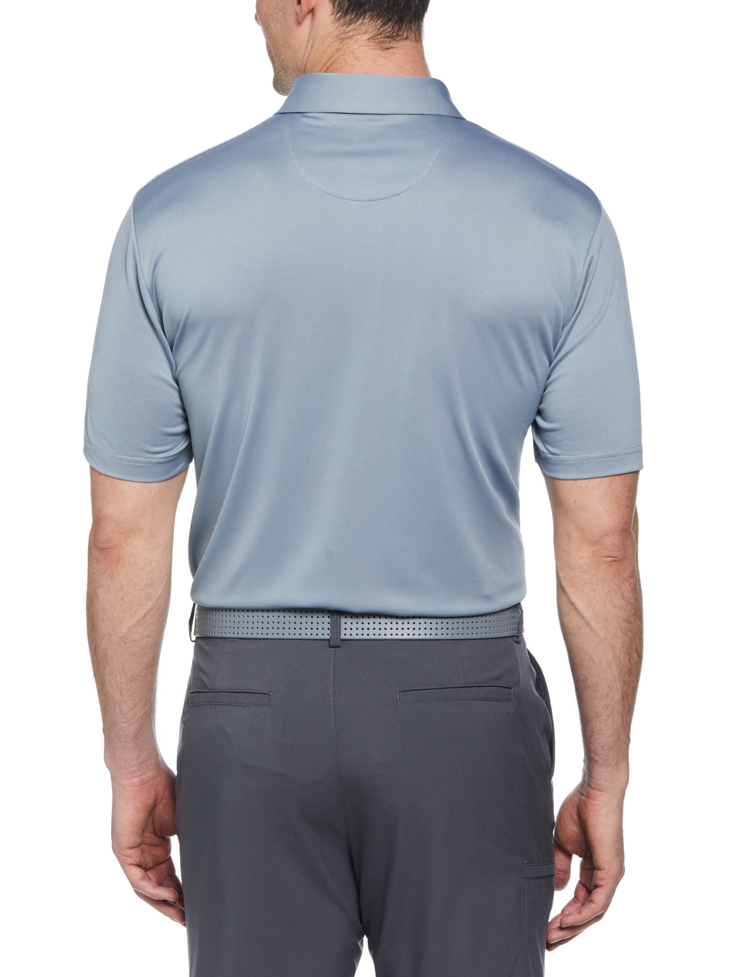 Ben Hogan Performance Men’s and Big Men’s Eco Birdseye Block Short Sleeve Golf Polo Shirt, up to Size 5XL