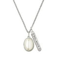 thumbnail image 1 of Delight Jewelry Silvertone Small Cream Imitation Pearl Silvertone Balance Bar Charm Necklace, 23", 1 of 4