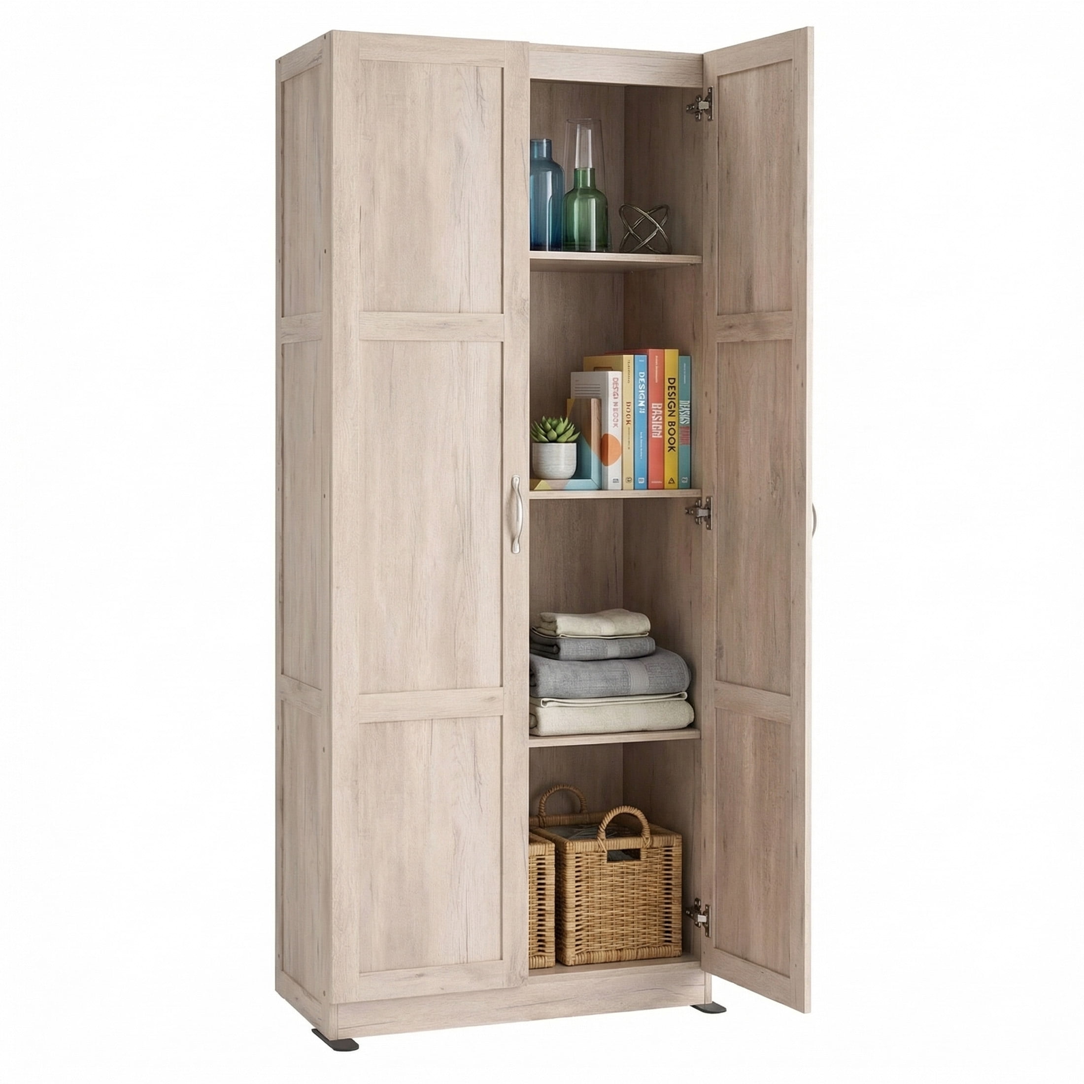 edx 71" Wooden Storage Cabinet for Living Room,Hallway, Entryway, Closet, Home Office, Gray