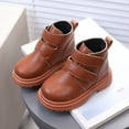 thumbnail image 2 of Sopiago Girls Ankle Boots Fashion Kids Solid Color Boots Toddler Brown (Toddler/Little Kid),12, 2 of 5