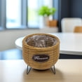 thumbnail image 1 of OUNONA Rattan Woven Flower Pot for Gardening Khaki Color Plastic Material Very Sturdy 1PC, 1 of 7