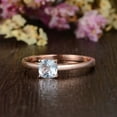 thumbnail image 2 of Vintage Cushion Cut Natural Aquamarine Engagement Ring Bridal Wedding Ring Gold Plated Sterling Silver Ring Astrological Ring For Women, 2 of 5
