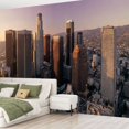 thumbnail image 2 of Peel and Stick Wallpaper Aerial Historic Core Downtown Los Angeles Sunset Modern Art Wall Mural Decor Self Adhesive and Removable 69in x 98in, 2 of 8