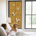 thumbnail image 2 of Japanese Style Window Privacy Film, Vintage Art Cranes Ocean Wave Yellow Static Cling UV Sun Blocking Heat Control Window Tint Day and Night, Non-Adhesive One Way Windows Privacy Cover 23.6''x59'', 2 of 7