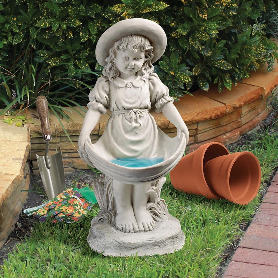 Design Toscano Sophie in her Sundress Garden Statue Bird Bath Feeder