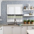 thumbnail image 2 of Black Sage Green Striped Window Tier Curtains 24 Inch Length, Abstract Gradient Stripes Rod Pocket Window Treatment Kitchen Drapes for Bedroom, Cafe, Living Room, 2 Panels, 27.5 W x 24 L, 2 of 5