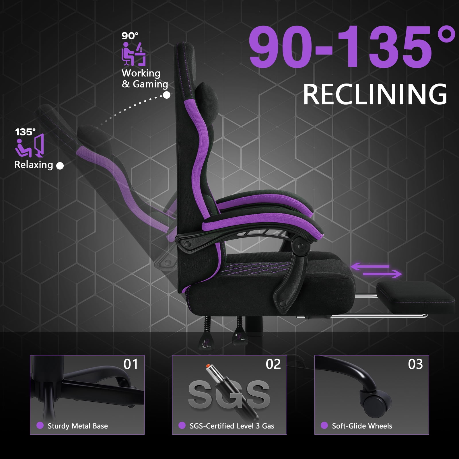 Waleaf Video Game Chairs with footrest,Gamer Chair for Adults,Big and Tall Chair, 400lb Capacity, Racing Style Computer Chair with Ergonomic Lumbar Support, Gaming Chairs for Teens
