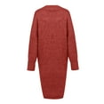 thumbnail image 6 of Lovskoo 2024 Long Cardigans for Women Trendy Long Sleeve Solid Color Coarse Knit Loose Oversized Sweater Cardigan Red, 6 of 9