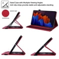 thumbnail image 7 of Allytechgroup Case for Samsung Galaxy Tab S9 FE+ / S9 FE Plus 12.4 inch with Pencil Holder Stand PU Leather Protective Case & Soft TPU Back Shell Shockproof Folio Wallet Cover with Card Slots, Red, 7 of 7
