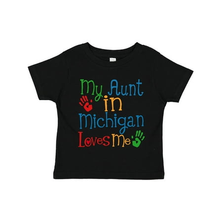 

Inktastic My Aunt in Michigan Loves Me Gift Toddler Boy or Toddler Girl T-Shirt