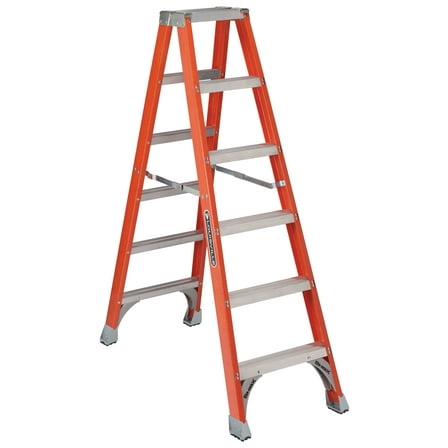 Louisville Ladder FM1506 6 ft. Fiberglass Twin Front Ladder,Type IA, 300 lbs Load Capacity