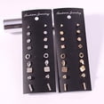 thumbnail image 3 of Magik 6~12 Pairs Fashion Rhinestone Crystal Pearl Earrings Set Women Ear Stud Jewelry (Geometry 9 Pairs Gold), 3 of 3