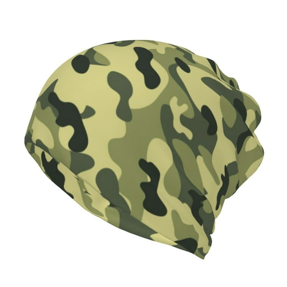Women Army Camouflage Pattern Slouchy Beanie Hat Stretch Turban Hats Headwear Caps Baggy Skull Sleep Scarf