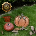 thumbnail image 3 of Metal Pumpkin Fall Harvest Decor Free Standing Pumpkin Centerpiece for Table Indoor Outdoor Garden Yard Rustic Pumpkin Sign Decor, 3 of 6