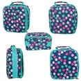 thumbnail image 5 of Teal Navy Party Polka Dot Water Resistant Zipper Closure Insulated Soft Cooler Lunch Bag, 5 of 6