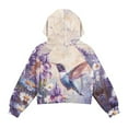 thumbnail image 5 of Xoenoiee Hummingbird Daisy Lavender Print Girls Half Zip Hoodie Oversized Sweatshirts Long Sleeve Fleece Trendy Cropped Pullover Workout Warm Tops with Pocket, 7-8 Years, 5 of 7